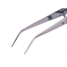 03-186 Пинцет изогнутый с зажимом Con Blocaggio, 15,0см, AGILE