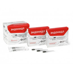 Эндонидл (100 шт) Эндодонтические иглы 0,4х38 мм, без перфорации, Омега-дент