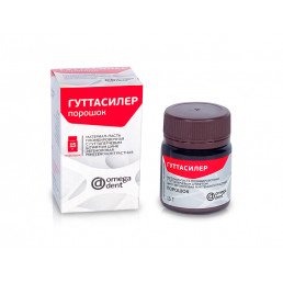 Гуттасилер Порошок (15 г) для приготовления цинкоксид эвгеноловой пасты для пломбирования каналов, Омега-дент
