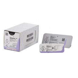 Викрил №5 W9442 (12шт) фиолет., 75см, реж, 16мм, 3/8. ETHICON