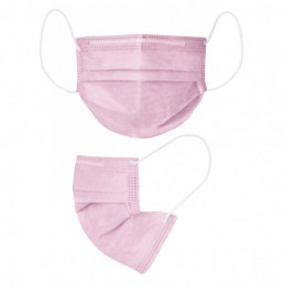 Маски на резинках Розовые (100шт) BEAJOY 4-х сл (в П/Э)