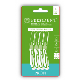 Ершики межзубные PRESIDENT PROFI Размер L 1,2 мм (4 шт) PRESIDENT