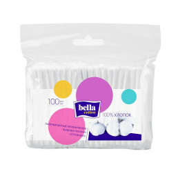 Ватные палочки п/э упаковка (100 шт) Bella (Bella Cotton)