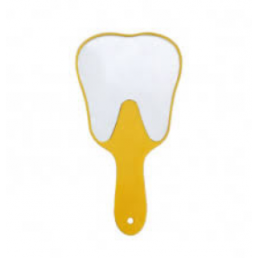 Зеркало пациента в форме зуба (1шт) Желтое