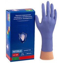 Перчатки нитрил, 200шт, Фиолетовые Safe&Care/Sempercare  M(7-8) LN308