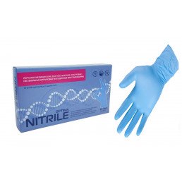 Перчатки нитрил, 100шт, Голубые MediOk L(8-9)