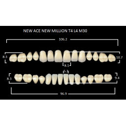 NEW ACE/NEW MILLION (C3-T4/L4-M30) (28шт) -двух слойные акриловые зубы. Yamahachi