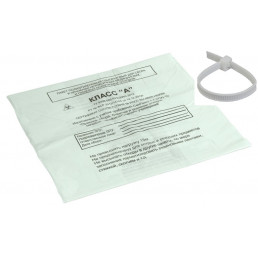 Пакет для медотходов класс А(Белый)  60л (700*800 мм) 15мкн (уп 100шт +стяжка) АМС-Мед