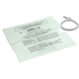 Пакет для медотходов класс А (Белый) 30л (500*600 мм) (уп 100шт +стяжка) Инновация