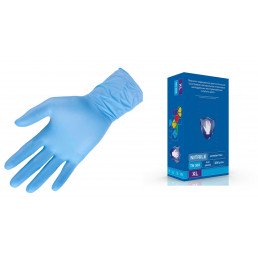 Перчатки нитрил, 200шт, Голубые Safe&Care TN303 L(8-9) 