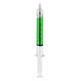 Ручка-шприц, Цвет жидкости: Зеленая, Цвет чернил: Синий (1шт) 