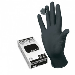 Перчатки нитрил, 100шт, Черные MANUAL BN117 L(8-9) Мануал