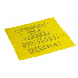 Пакет для медотходов класс Б(Желтый)  30л (500*600 мм) 15мкн (уп 100шт +стяжка) МедКом