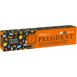 Зубная паста PRESIDENT TEENS 12 + Fresh Tropic (70 мл) RDA 50