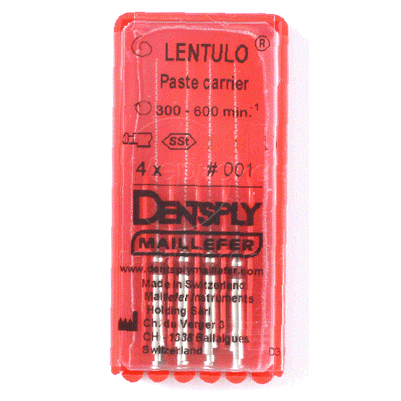 Каналонаполнители Лентуло 21 мм №1 красные (4 шт/уп) Dentsply