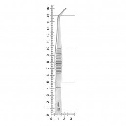 AB 869/16 Пинцет хирургический изогнутый, 16,0 см, NOPA