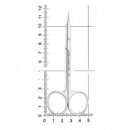 19-3 Ножницы хирургические прямые Stevens, 115 мм, зубчатые — фото №3