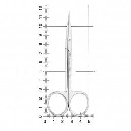 19-3 Ножницы хирургические прямые Stevens, 115 мм, зубчатые