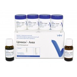 Цемион АКВА  набор 4 цвета (20 г+10 г*3+15 мл*2) Универсальный стеклоиономерный цемент водоотв., ВладМиВа