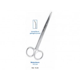 19-26 Ножницы хирургические изогнутые Metzenbaum, 145 мм, тупой кончик