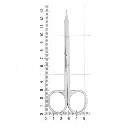 19-5 Ножницы хирургические прямые Goldmann-Fox, 125 мм, зубчатые