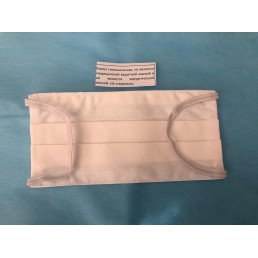Маска на резинке из ткани (бязь 2 слоя), многоразовая, общего пользования, Белая (1шт)