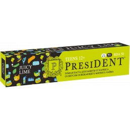 Зубная паста PRESIDENT TEENS 12 + Juicy Lime (70 мл) RDA 50