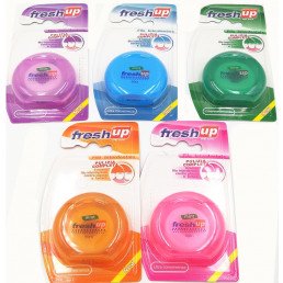 Флосс FreshUP - зубная нить 50м (круглая, тонкая, невощеная, мятная, белая) (цвет уп. ассорти.) — фото №3