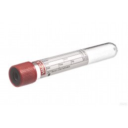 Пробирка Vacuette, (50шт/9 мл, 16*100 мм, пластик) красный, вакуумная c активатором свертывания для сыворотки, Greiner Bio-One