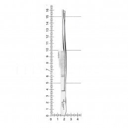 22-11 Пинцет шовный прямой, 15,0 см — фото №3
