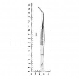 22-5 Пинцет стоматологический изогнутый Pin, для пинов, 15 см — фото №4