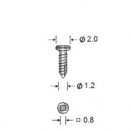 Винт самонарезающий, шлиц квадрат (титан) 401.04 (1.2 х 8 мм) КОНМЕТ