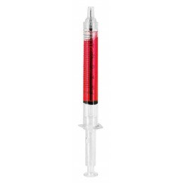 Ручка-шприц, Цвет жидкости: Красный, Цвет чернил: Синий (1шт) 