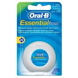Флосс OralB Essential - зубная нить 50м (плоская, тонкая, вощеная, мятная) Procter&Gamble