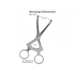 40-75 Микрометр (Остеометр), шкала 0-25 мм, длина 15 см, для замера сквозь лоскут