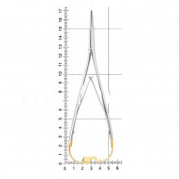 20-22A Иглодержатель хирургический прямой Mini-Head Lichtenberg TC, 170 мм, карбид-вольфрамовые вставки — фото №4