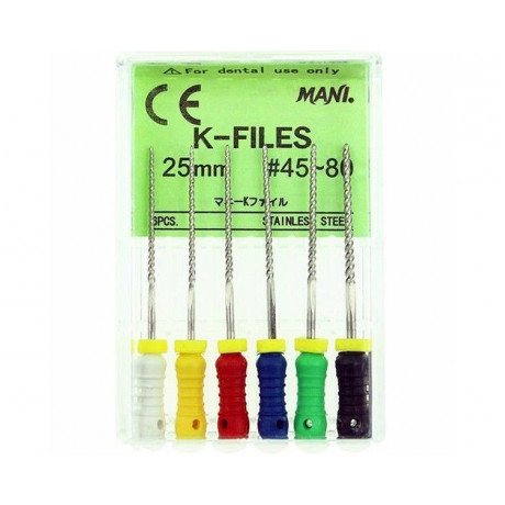К-файл 25 мм ассорти №45-80  (6 шт/уп) MANI