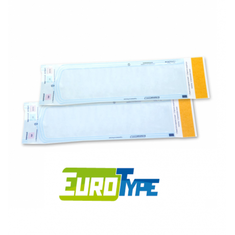 Пакеты для стерилизации ЕВРОТАЙП  90мм/135мм (уп 200шт)  самозапечатывающиеся (бумага/пленка)