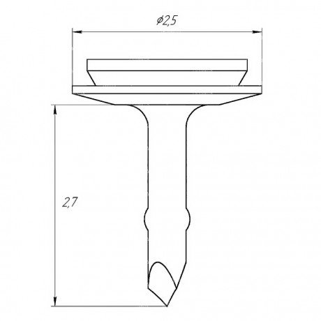 PSu-01-27/5 Титановые пины для фиксации мембран безударные (длина 2,7мм, ширина шляпки 2,5мм) (5 шт/уп) EndoCarbon  — фото №1