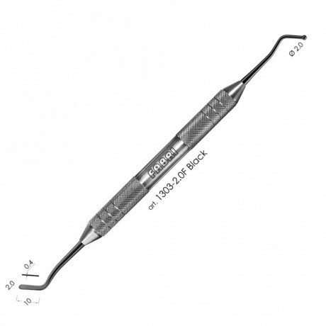 1303-2,0F Black Штопфер шарик- гладилка средняя с покрытием, Fabri  — фото №1