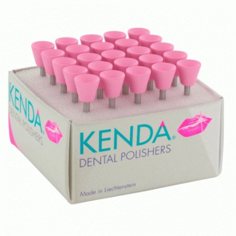 Резинка для полировки, 910F.25 ЧАШКА большая розовая (мелкозерн) (25шт) Kenda