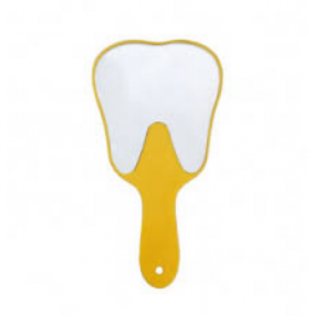 Зеркало пациента в форме зуба (1шт) Желтое