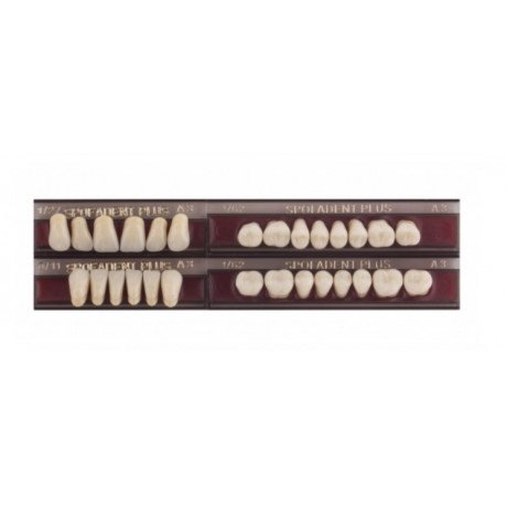 Спофадент Плюс (A3) 1/27-0/11-1/62 (28шт) - Трехслойные акриловые зубы SPOFA