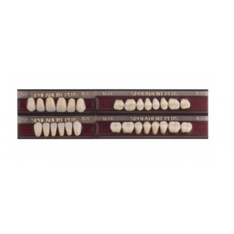 Спофадент Плюс (A3) 53-53-1/74 (28шт) - Трехслойные акриловые зубы SPOFA