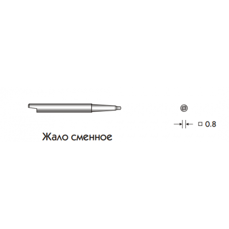 Жало сменное 422.11 (Нерж. cталь, лезвие с покрытием TiN) L=33 мм, S=0.8 мм, КОНМЕТ  — фото №1