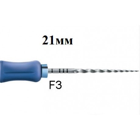 ПроТейпер ручной 21 мм F3 (6 шт/уп) Синий, Dentsply  — фото №1