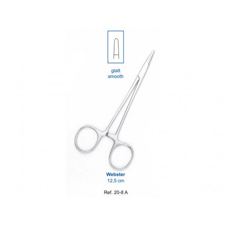 20-8A Иглодержатель Хирургический прямой Webster, 125 мм, гладкий  — фото №1