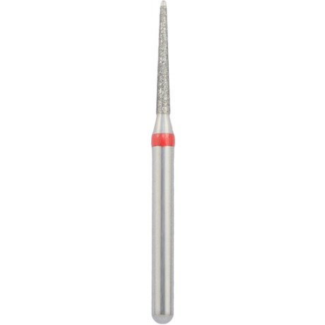 Бор алмазный 851-010F-FG (1шт) форма конус круглый атравматичный, мелкое зерно, NTI  — фото №1