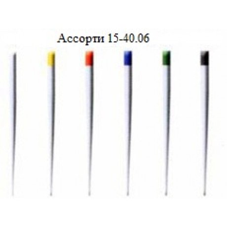 Штифты бумажные Dispodent .06 ассорти №15-40 (100шт)  — фото №1