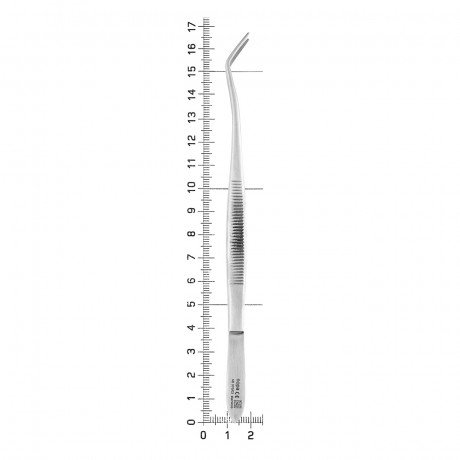AB 976/03 Пинцет стоматологический с двойным изгибом Meriam с насечками, 17,0 см, NOPA  — фото №1